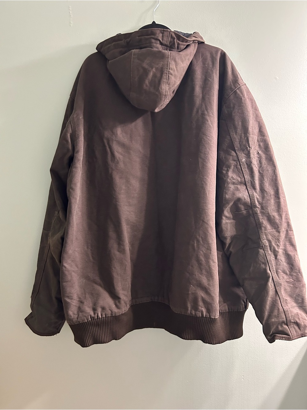 Vintage Carhartt men’s loose fit brown insulated chore work coat jacket hooded - Picture 2 of 11